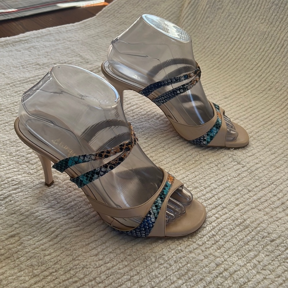 Turquoise tango shoes made in Instanbul size 38 (US 7)